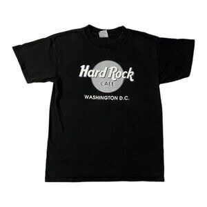 Vintage 90s Hard Rock Cafe Washington D.C. Black Logo Graphic T-shirt